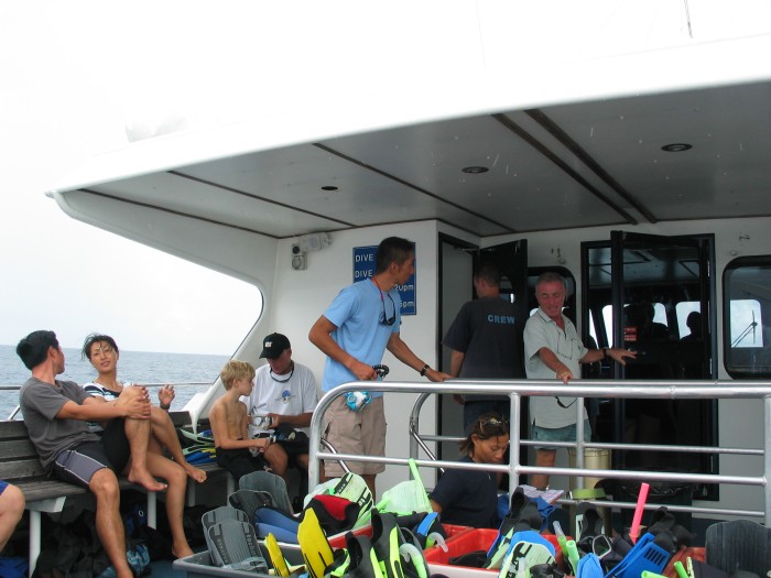 On the boat for the Great Barrier Reef