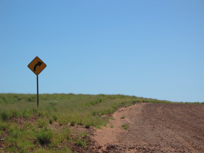 Australian roadsign in the desert