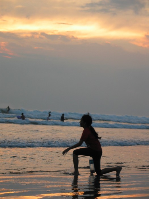 Sunset on Kuta beach